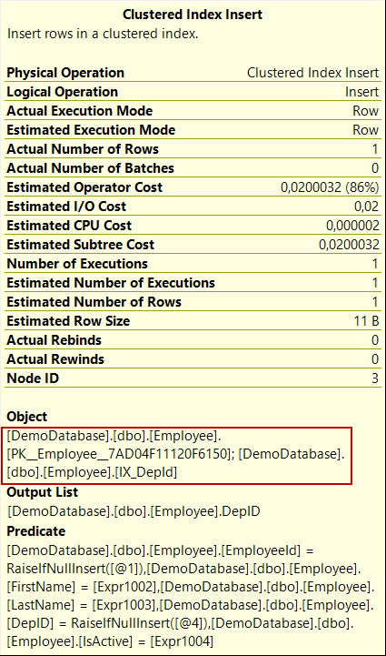 Clustered Index Insert operator