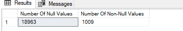 How to count null values in a column