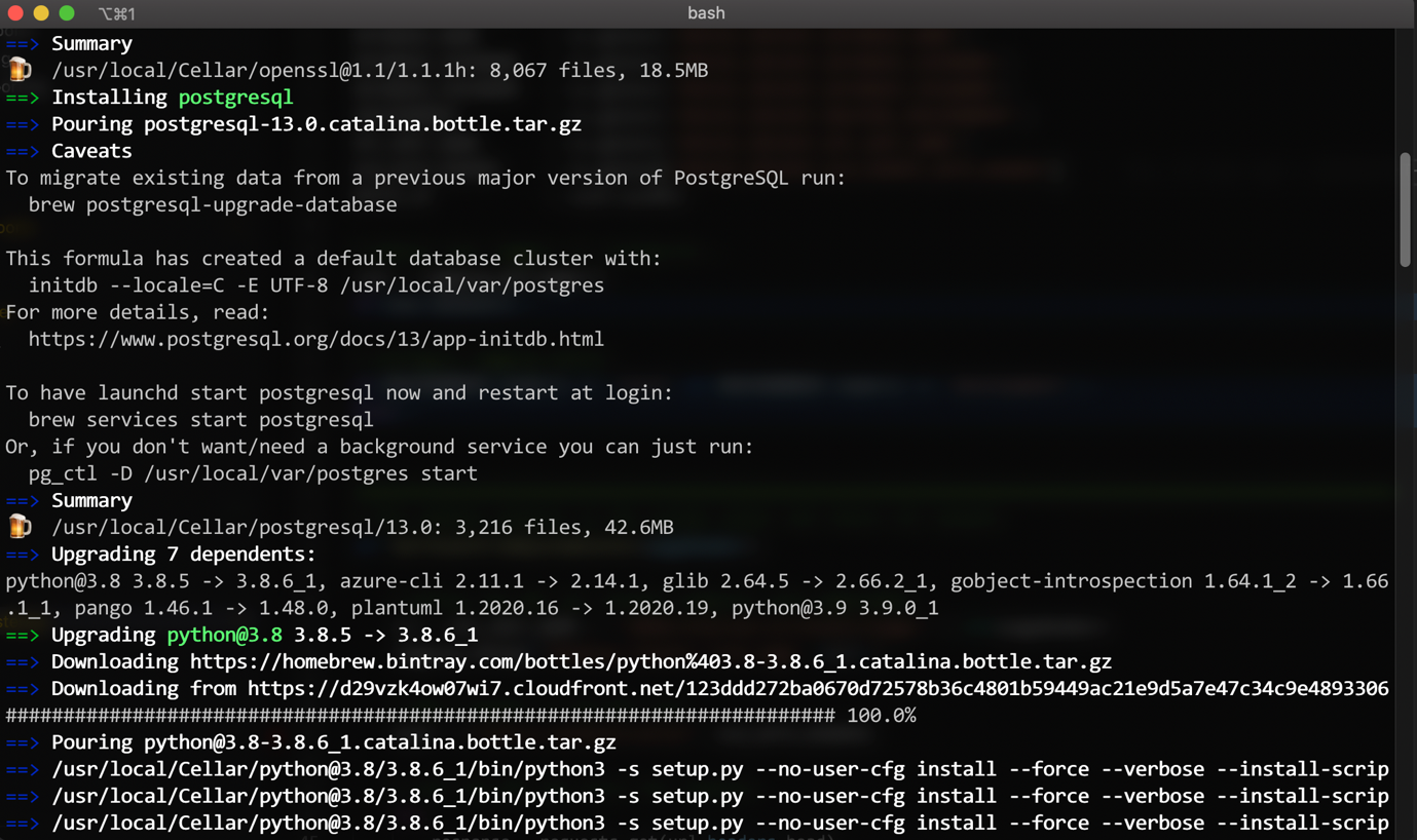 Installing PostgreSQL using Homebrew on MacOS