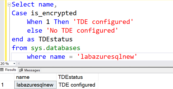 Check status using T-SQL