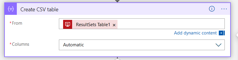 Create a CSV table