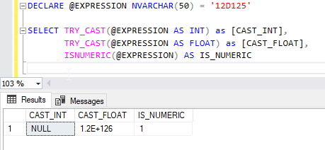 Comparing the TRY_CAST function with the SQL Server ISNUMERIC function