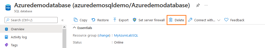 Test the Read-only lock functionality for Azure SQL Database