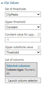 The Clip values configuration