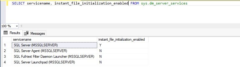 Check Instant File Initialization