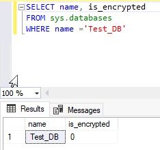 Check TDE is enabled for target database or not