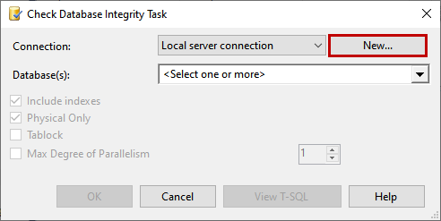 Configure check integrity task