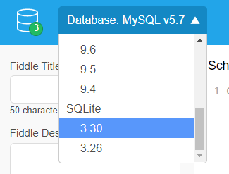 DbFiddle SQL online compilers list