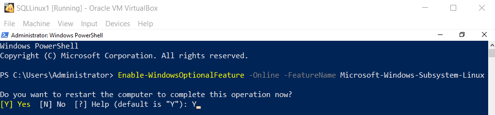 Enable feature using Windows PowerShell