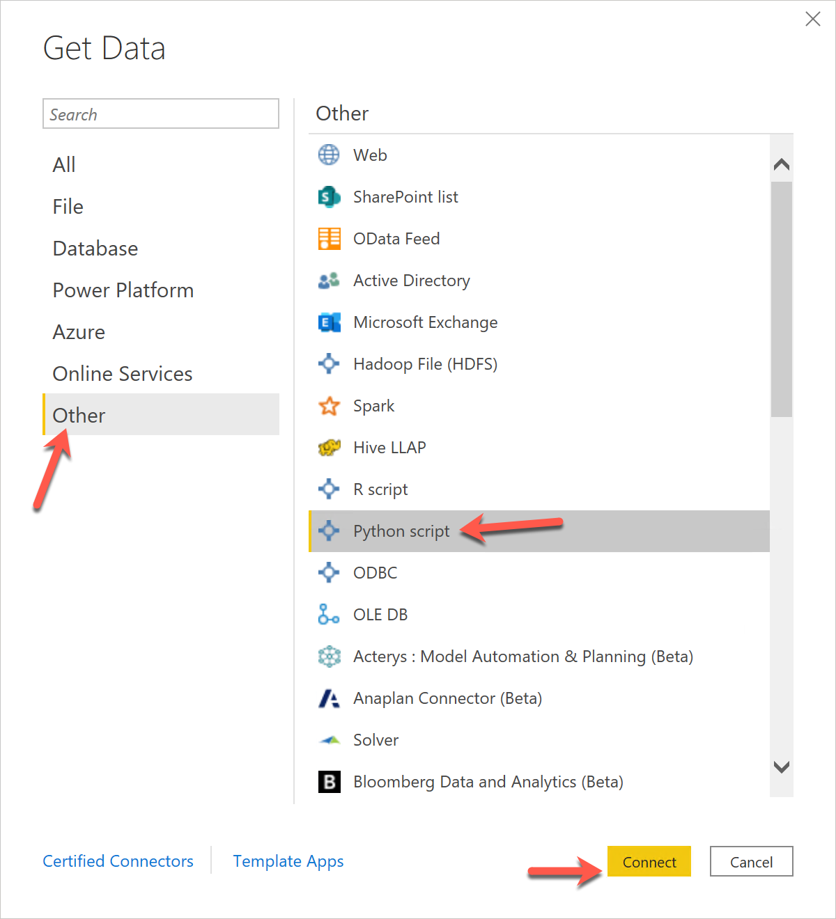 Get Data using Python Script in Power BI