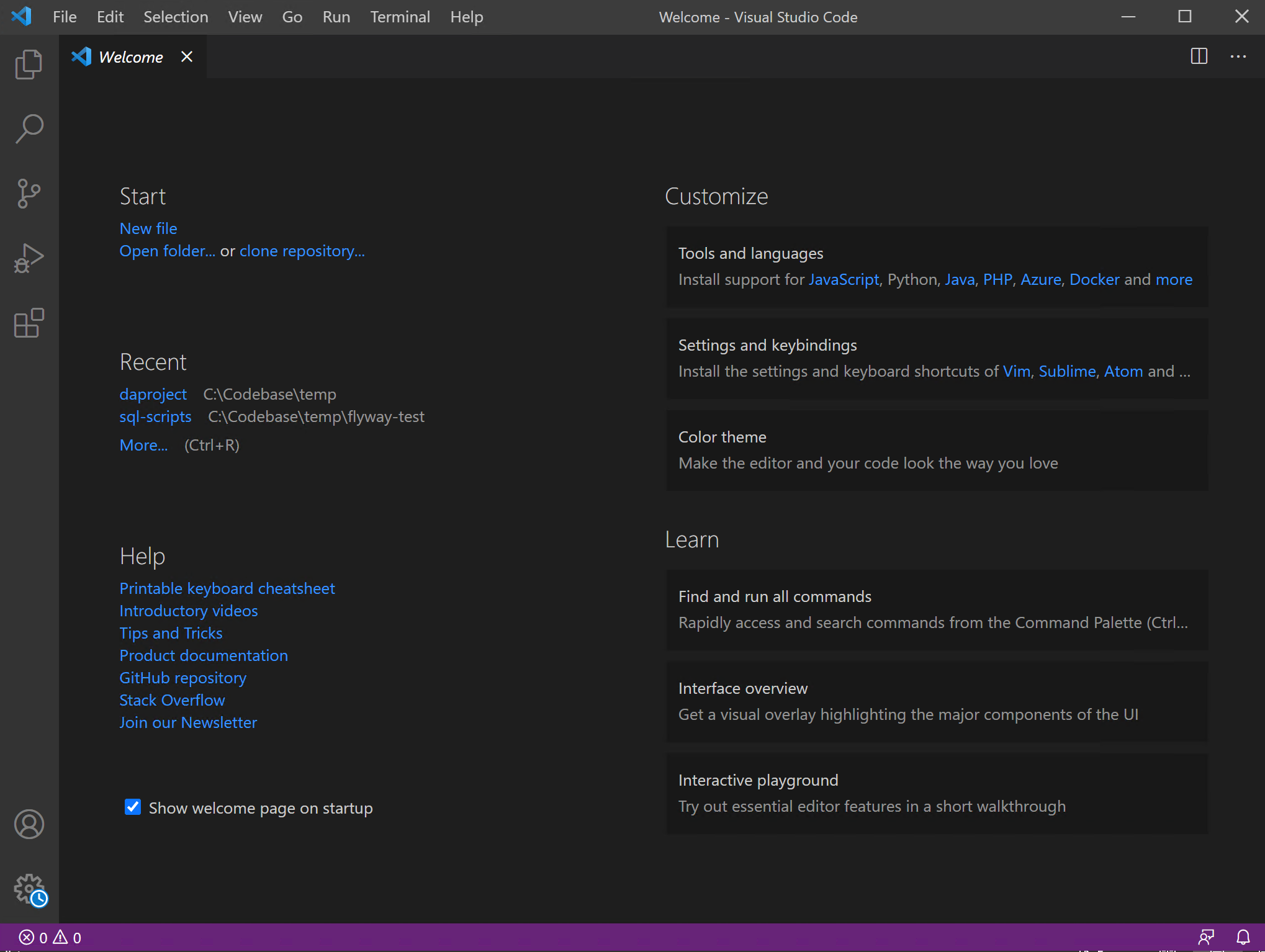 Installed Visual Studio Code to efficiently write Python scripts