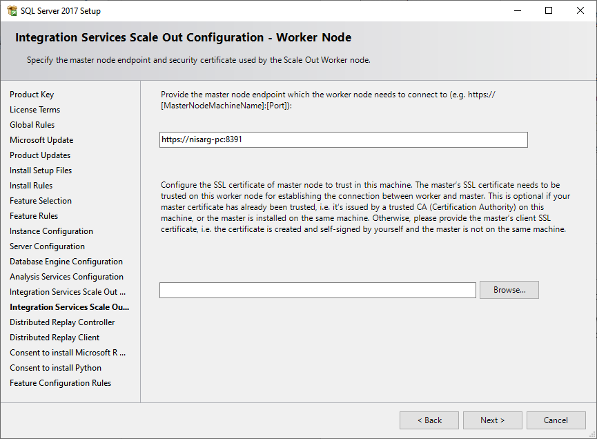 Integration Services Scale Out Configuration – Worker Node