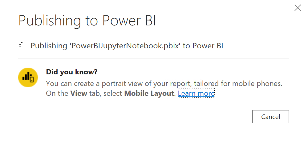 Publishing the report to Power BI Service