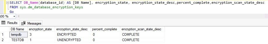 Check encryption state after scan completion