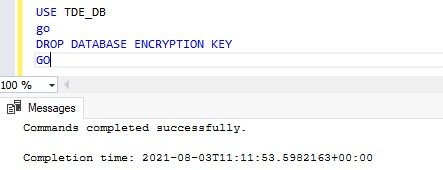 Drop database encryption key in order to remove TDE
