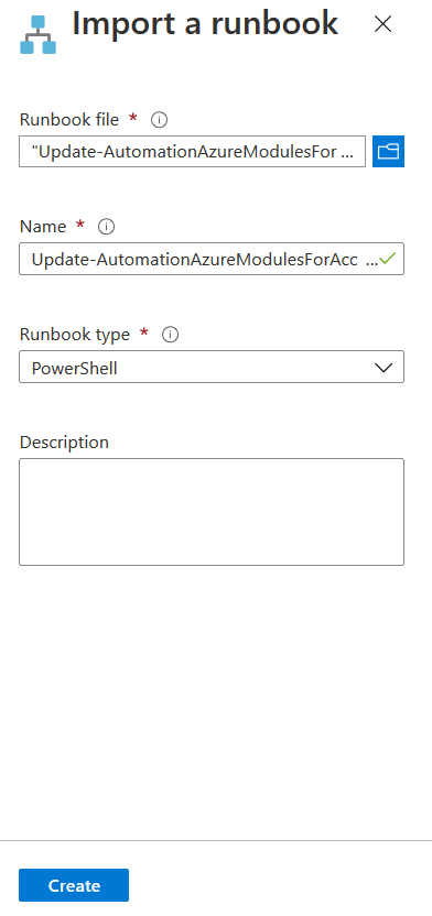 import an Azure runbook