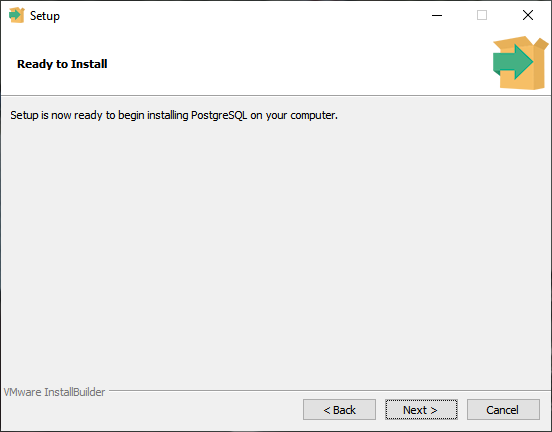 PostgreSQL on windows installation Ready to install 