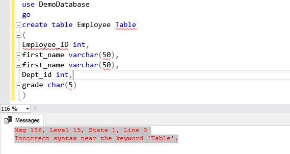 SQL Server Table name with space