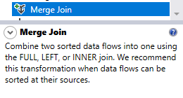 SSIS Merge Join transformation description in the SSIS toolbox