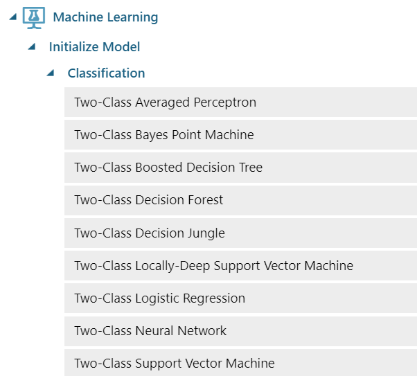 two-class classification techniques that are available in Azure Machine Learning. 