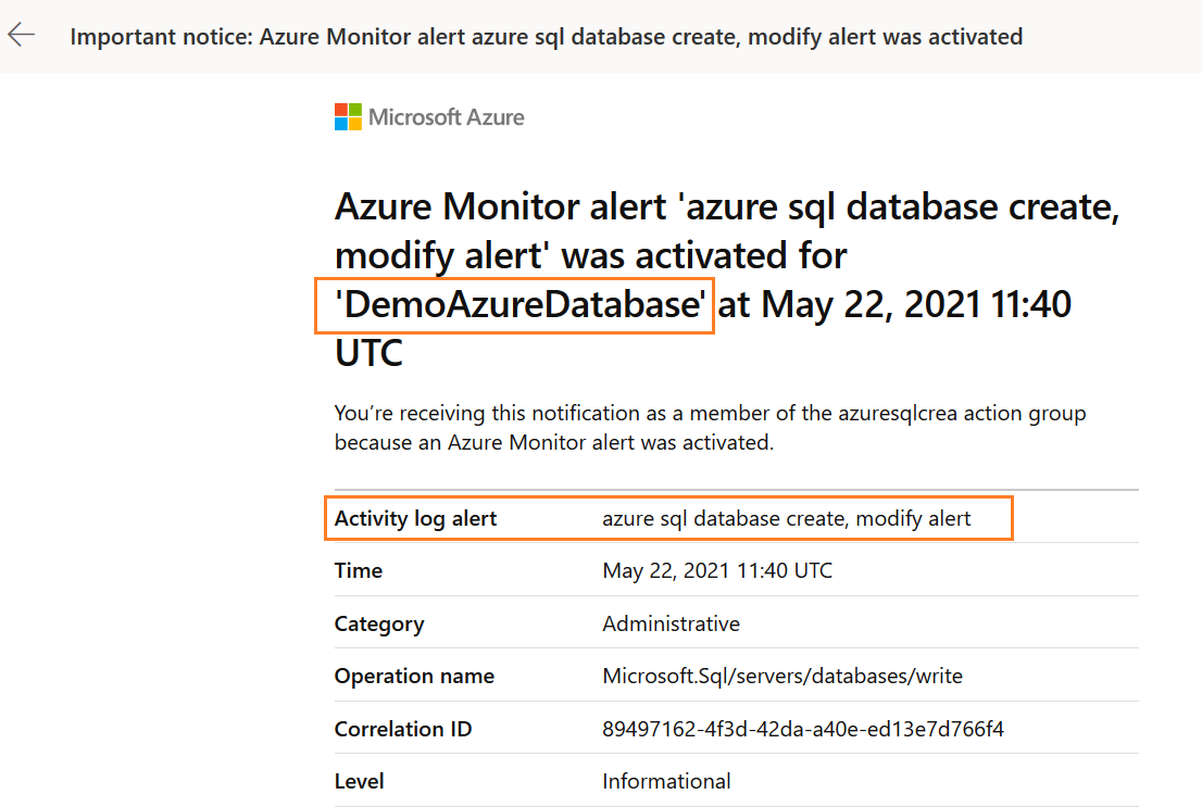 View Azure Monitor Alert