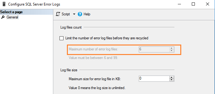 Configure the number of SQL Server Log file and their size