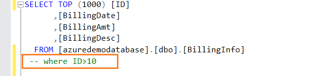 Sample SQL Script