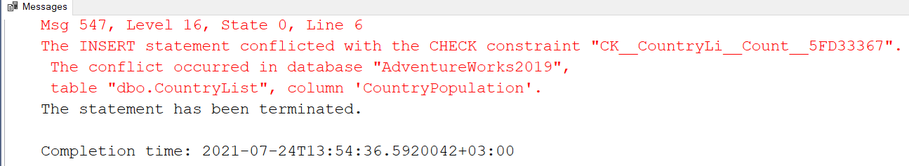 SQL check constraint usage details