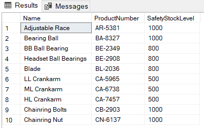 Basic usage of the SQL Server TOP statement 