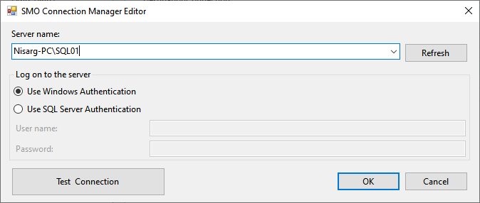 SMO Connection Manager Editor