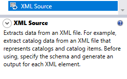 SSIS XML Source description in the Visual Studio toolbox