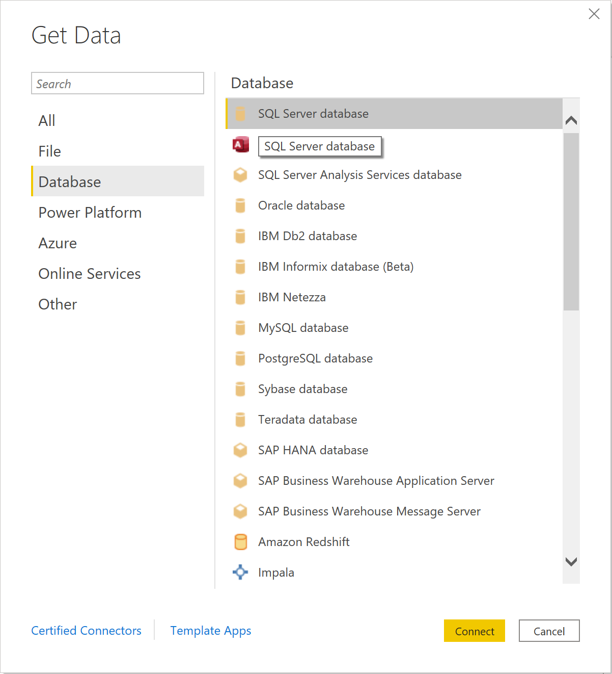 Connecting Power BI to SQL Server Instance