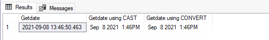Convert date format using CAST and CONVERT functions
