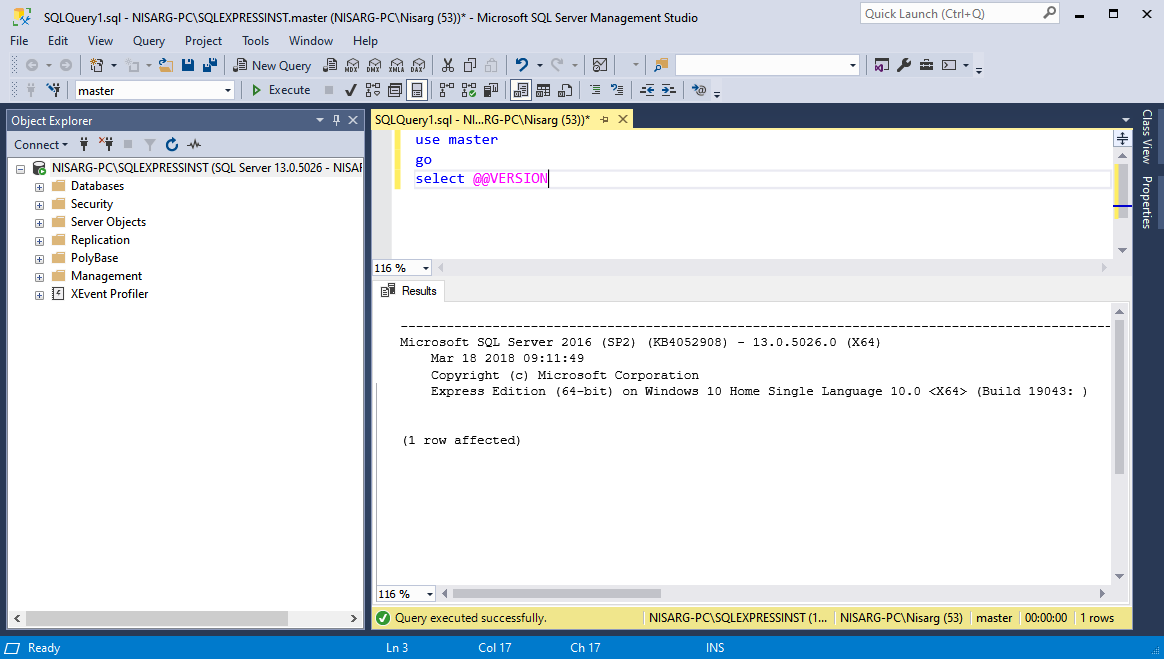 Database engine and SQL Server Version