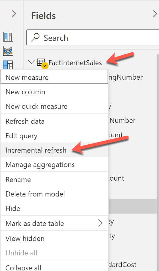 Selecting Incremental Refresh Policy