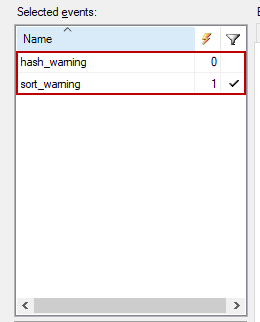 SQL extended event hash_warning and sort_warning