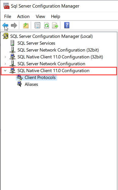SQL native client configuration 